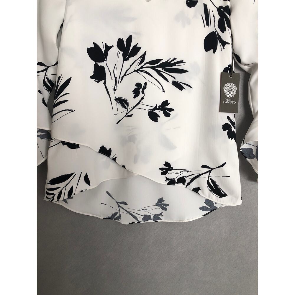 Vince Camuto Flounce Sleeve Top V-Neck Women's Size XXS NEW - Picture 4 of 7